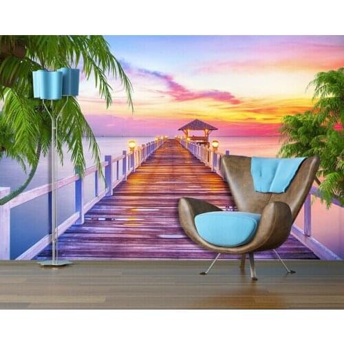 Custom landscape wallpaper, Maldives sea coconut trees landscape for the living room bedroom TV background wall papel de parede
