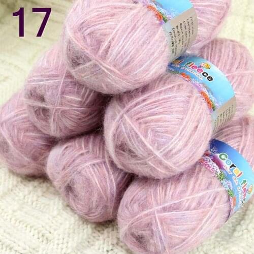 Sale 6SkeinX50gr Luxury Fluffy Soft NEW MOHAIR Shawls Hand Knit Crochet Yarn Pink red 822-17-6