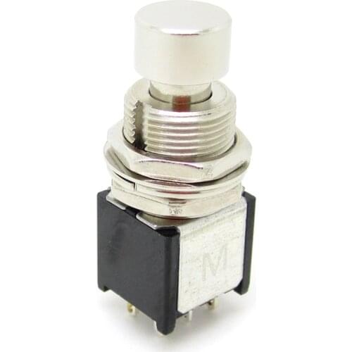 12MM ON-ON Self-locking PBS-24-202S latching DPDT Solder terminals 6Pins push button switch