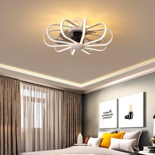 Modern Led Ceiling Fan Light Nordic Bedroom Kitchen Living Room Restaurant 110V/220V Contracted Indoor Decoration Luminaire