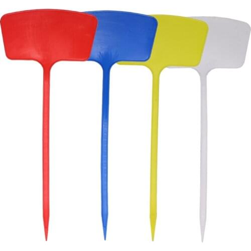 T-Type Plant Lable Waterproof Thick Record Plate Plant Re-Usable Plastic Nursery Seedling Vegetable Gardening Stake Tags Markers