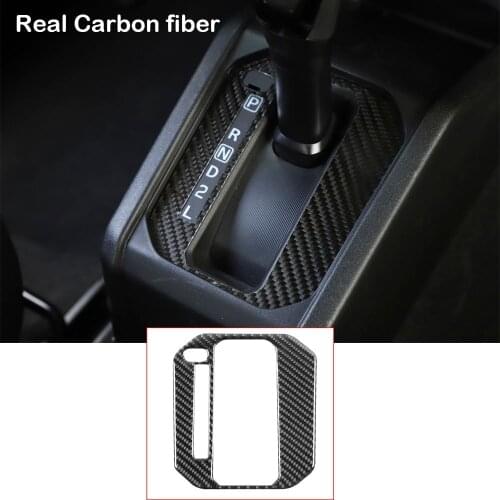 Real Carbon Fiber Interior Gear Shift Box Panel Cover Fit For Suzuki Jimny 2019