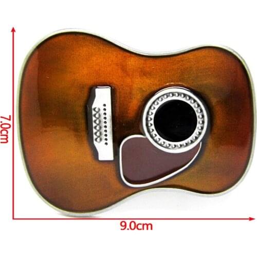 Western Cowboy Cowgirl Leather Belt Strap Leather 3D Country Music Guitar