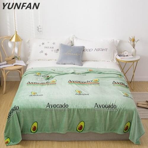 Green avocado Flannel Blanket sofa bedding throw blanket winter soft blanket twin full queen Good quality thin girls blankets