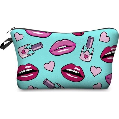 Multicolor Pattern Cosmetic Bag Ladies Cosmetic Bag Fashion Beauty Bag Travel Handbag Cute Clutch Bag Female Bag Lipstick Bag