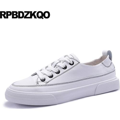 Round toe 2019 flats women female casual lace up designer shoes china white korean size 35 ladies latest drop shipping chinese