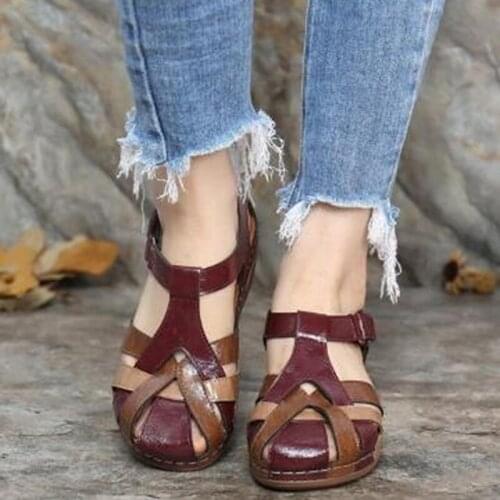 2021 New Womens Summer Casual Sandals Shoes Europe And Ameracan Hollow Sandals Ladies Breathable Flat Bottom Large Size