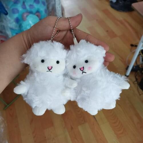 1pcs 10cm Cute Little white sheep keychain Plush Toy Stuffed Animal Bag pendant