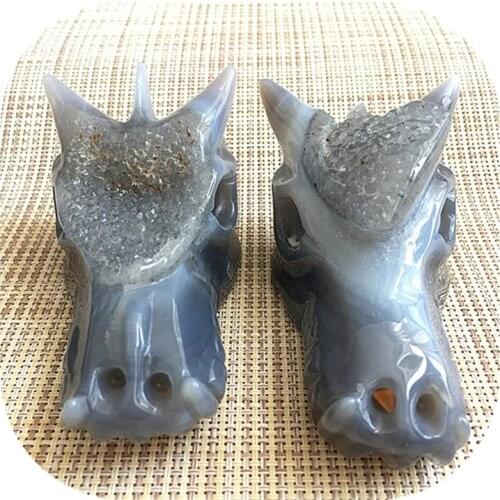 1PCS Beautiful Natural Agate Quartz Crystal Faucet Carving Healing stone gift