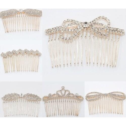 1PCS Luxury Gold Color Metal Leaf Hair Clip Girls Hairpin Barrette Flowers Rhinestone Comb Hairpins Women Accessories Jewelry