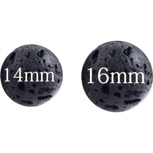 10pcs/set 14mm 16mm Essential Oil Perfume Natural Lava Stone Beads For DIY Jewelry Findings