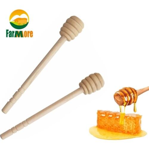 5pcs Wooden Honey Spoon Stir Bar Honey Dipper Stick Long Handle Splash Hammer Stirring Rod Beekeeping Tool