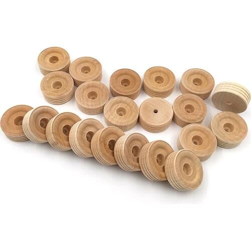 50Pcs Wooden Wheels Interesting Portable Crafts Supplies Handmade Toy Wheels Toy Accessories for Kids Children