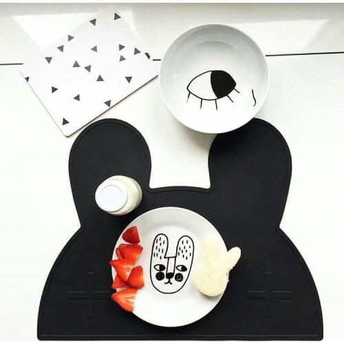 6 colours Ins Nordic New Baby Rabbit Silicone Meal Mat Anti-skid Safe Eco Friendly Heat Insulation Kitchen Tool Home Deco