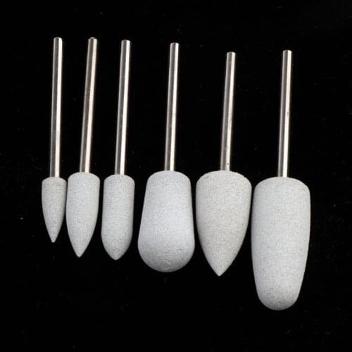6 Pcs Nail Bit Cylinder Colors 3/32 Inch for Nail Art Salon Drills