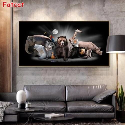 Diamond embroidery Modern art, animal family full square/round drill diamond painting 5d diy diamond mosaic home decor PP783