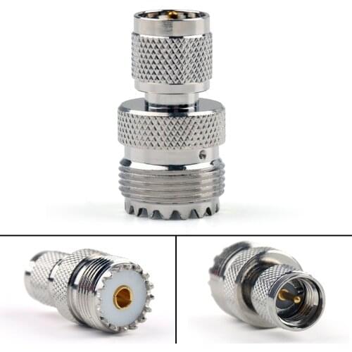 Artudatech Adapter SO239 UHF Jack Female To Mini UHF Male Plug Connector Straight F/M