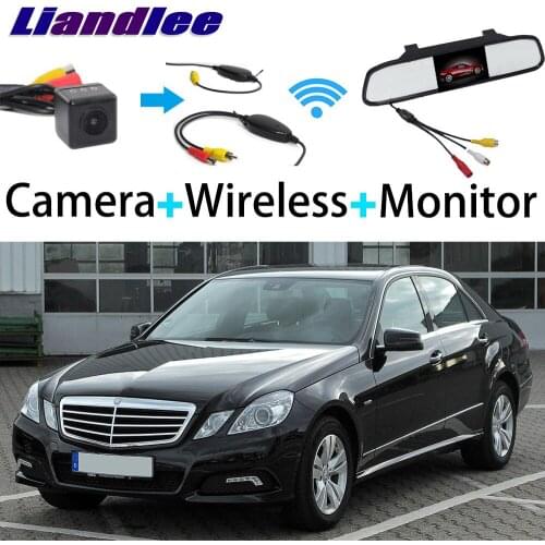 Liandlee 3in1 Wireless Receiver Mirror Monitor Special Rear View Camera Backup For Mercedes Benz E Class MB W212 S212 C207 A207
