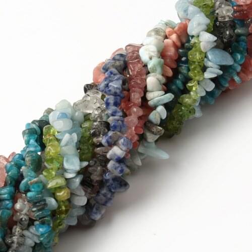 5-8mm Irregular Gravel Spacer Beads Natural Stone Peridot Garnet Chips Loose Beads for Jewelry Making Diy Bracelet Necklace 15