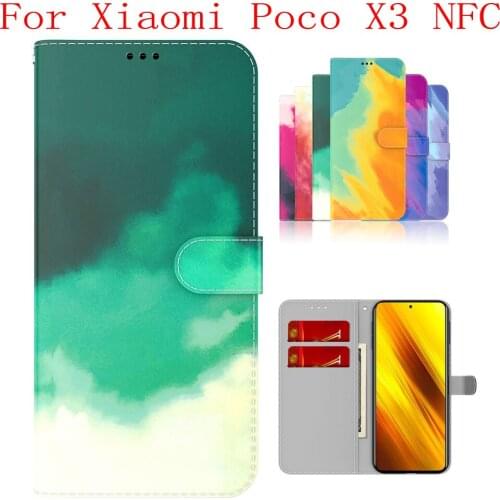 Sunjolly Case for Xiaomi Poco X3 NFC Wallet Stand Flip PU Phone Case Cover coque capa Xiaomi Poco X3 NFC Case Cover