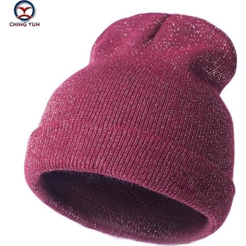 CHINGYUN 2019 New Hat Street Men and women Fashion Knitted Wool Cap Thick Villus Winter Warm Hit Outdoor Colored yarn wool cap