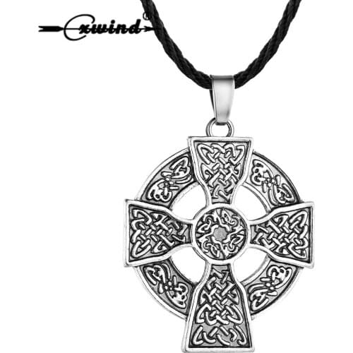 Cxwind Vintage Armenian Cross Knot Necklace Talisman Solar Celtics Armenian Druid Amulet Pendants Necklaces Jewelry dropshipping