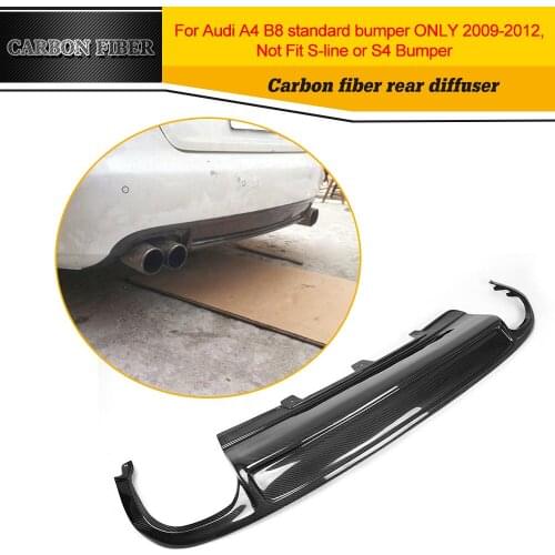 Carbon Fiber Auto car rear bumper diffuser For Audi A4 B8 Standard Sedan Only 09-12