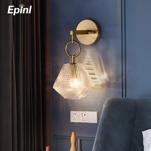 Epinl Modern Wall Light Crystal Dining Parlor Lamp Bedroom Restaurant Living Room Aisle Wall Lamp Home Decor Lighting Fixture