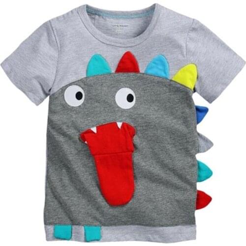 Cotton Printed Short Sleeve Baby Boys T Shirt Summer Brand Round Neck Childrens Clothes Kids Tops Tee 1-6 Years