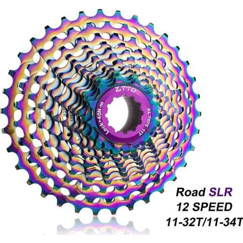 ZTTO New Colorful Road 12 Speed SLR2 Cassette 11-32T 34T Gravel Bike Freewheel Ultralight Flywheel Sprocket For Shimano Sram