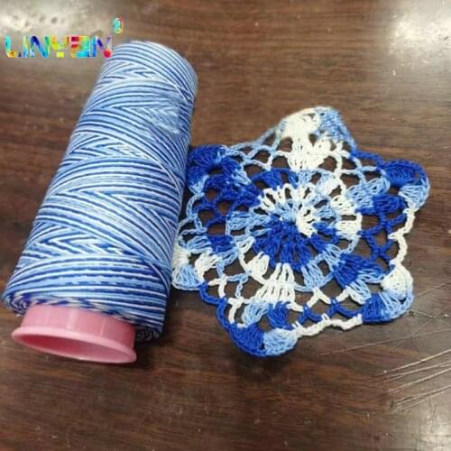 2 balls * 50g 6# lace linen yarn 0.9 mm thread Summer shirt Cap Clothing Skirt Bedspread DIY hand knitting space dye yarn t49