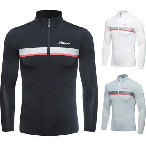 Mens Sun Protection Golf Shirts Long Sleeve Muscle Fit Tops Male Soft Fabric Anti-UV Golf Apparel Sportswear D0657