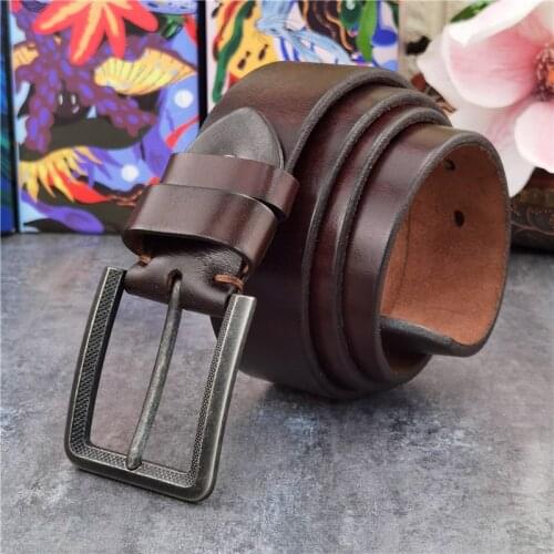 Retro Belt Buckle Men Belt Genuine Leather Luxury High Quality Leather Belts For Men Ceinture Jeans Wide Mens Belt MBT0042