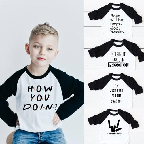 2020 New Autumn Boys T Shirt Fashion Print Kids T Shirt for Boy Casual Long Sleeve Baby Girls T Shirt Childrens Clothes Brand