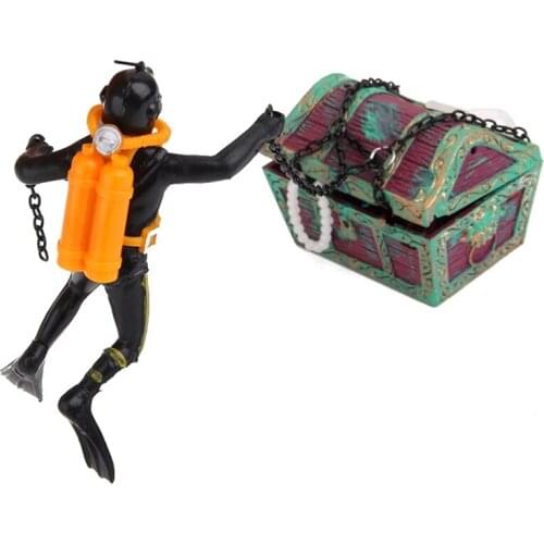 Treasure Hunter Diver Action Figure Fish Tank Ornament Landscape Aquarium Decoration Accessories