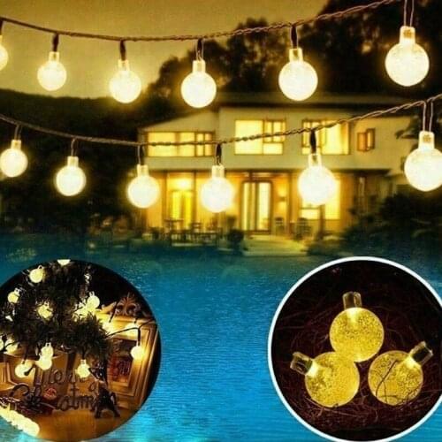 Solar Light Power Supply LED Crystal Glass Ball 6.5M/9.5M String Lights Fairy Lights Garland Garden Christmas Decoration Outdoor