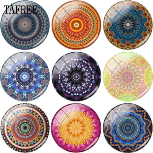 TAFREE Flowered Picture Vintage Pattern Glass Cabochon 12mm - 20mm Dome Base Cameo Pendant Settings For DIY Necklace Beacelets