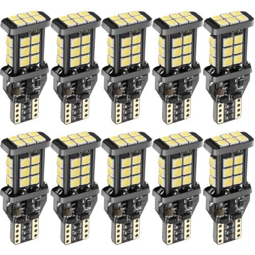 10pcs 1200Lm LED T15 W16W led Canbus Bulbs Reverse Light 920 921 912 No Error 3030SMD Super bright Backup Parking Light Bulb 12V