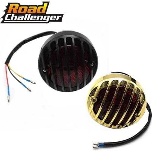 Universal Black Round Motorcycle Tail Brake Light For Harley Bobber Chopper Custom