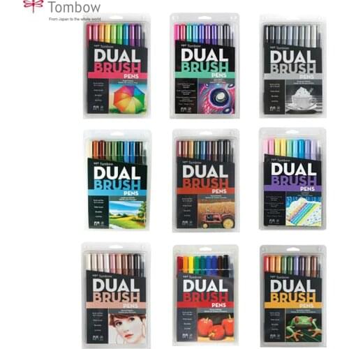 Japan Tombow ABT Dual Water Brush pen & Fine Tip Pen Professional Calligraphy Art Marker Pen for Journaling Card Making