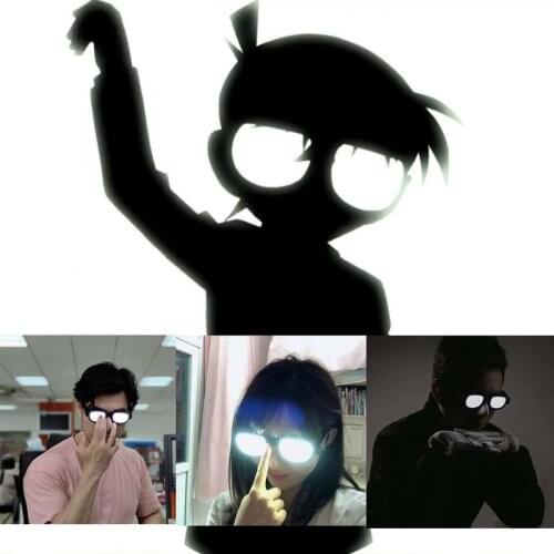 Funny Cosplay Name Detective Led Luminous Glasses In The Second Toy Cosplay Accessories Glasses Detective Cosplay Accessories