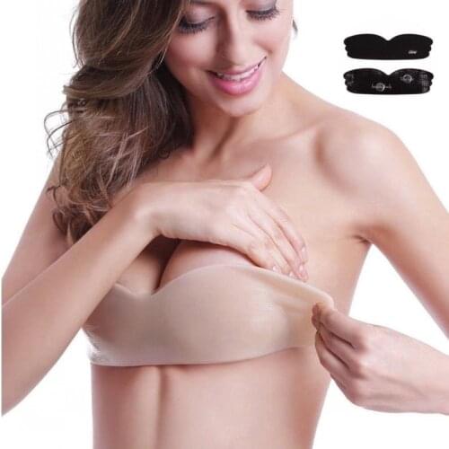 Women Nipple Cover Silicone Sticky Bra Push Up Lingerie Femme Invisible Bra Pad Breast Lift Tape Adhesive Strapless Bra Extender