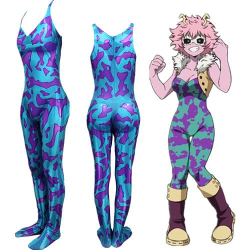 Boku No My Hero Academia MT Lady Mina Ashido Cosplay Halloween Costume For Women Mens Kids Zentai Jumpsuit Spandex Catsuit