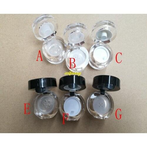 100pcs 5g Round Cream jar cosmetic container Case 5ML plastic Transparent bottle display container Eye shadow powder compact