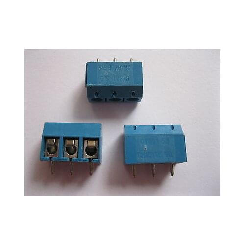 100 pcs Blue 3way Pitch 5.0mm Screw Terminal Block Connector CY301