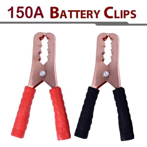 2pcs 150A Battery Clips Booster Test Clamps For Car Battery Cable Starter RD/BK Car Electronics