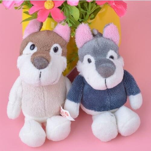 2 Pcs couples South Korea schnauzer Grey Husky Dog Pendant Stuffed Plush Keyring Key holder / Keychain Gift Free Shipping