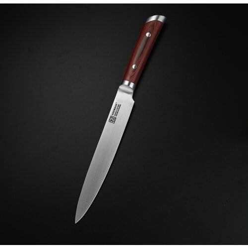 2018 KEEMAKE 8" Kitchen Slicing Knife German 1.4116 Steel Blade Chefs Slicer Knives Color Wood Handle Cook Christmas Gift