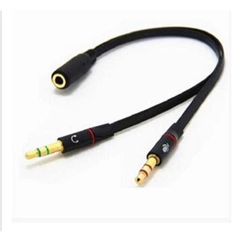 3.5mm Headphone Mic Audio Y Splitter Cable Female to Dual Male Converter Adaptor NEW