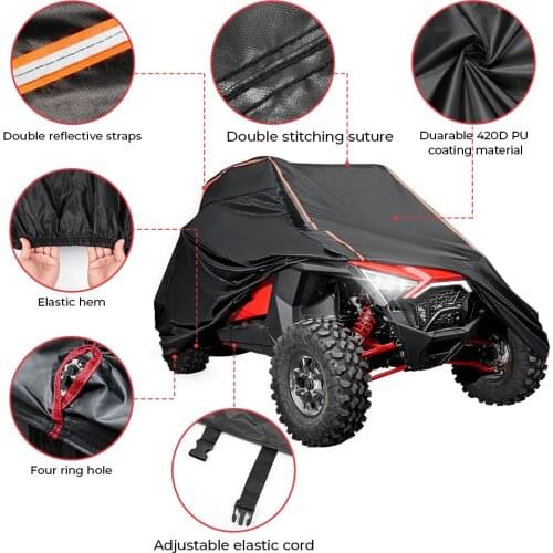 420D KEMIMOTO 2 Doors UTV for Polaris RZR 570 700 800 900 S 1000 XP 2013-2020 Utility Vehicle Storage Cover PU waterproof